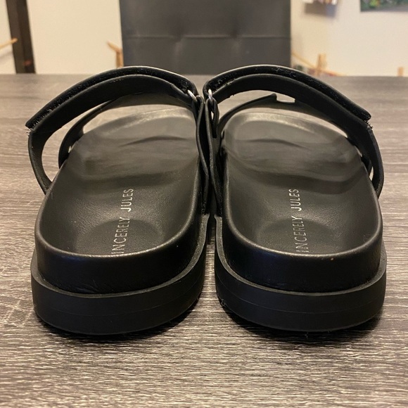 Sincerely Jules Lotto black slip on sandals adjustable Velcro comfortable Sz 7.5 - Picture 5 of 12